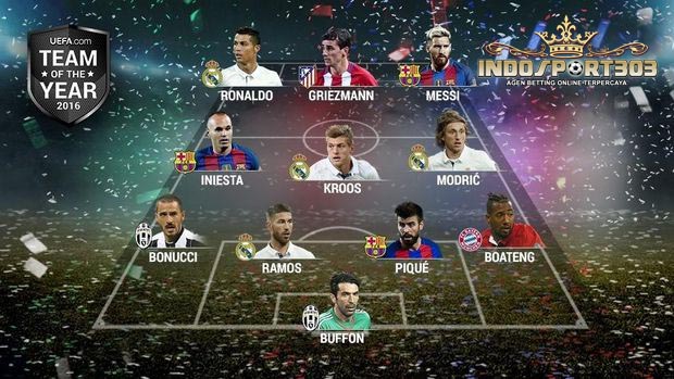 11 pemain yang masuk daftar tim terbaik UEFA 2016 du kutip agen bola online indosport303